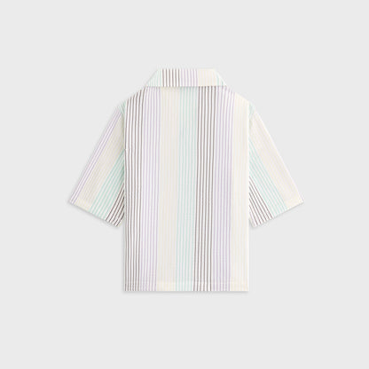 Kids Kith Kith Kids Striped Thompson Camp Shirt - Mykonos