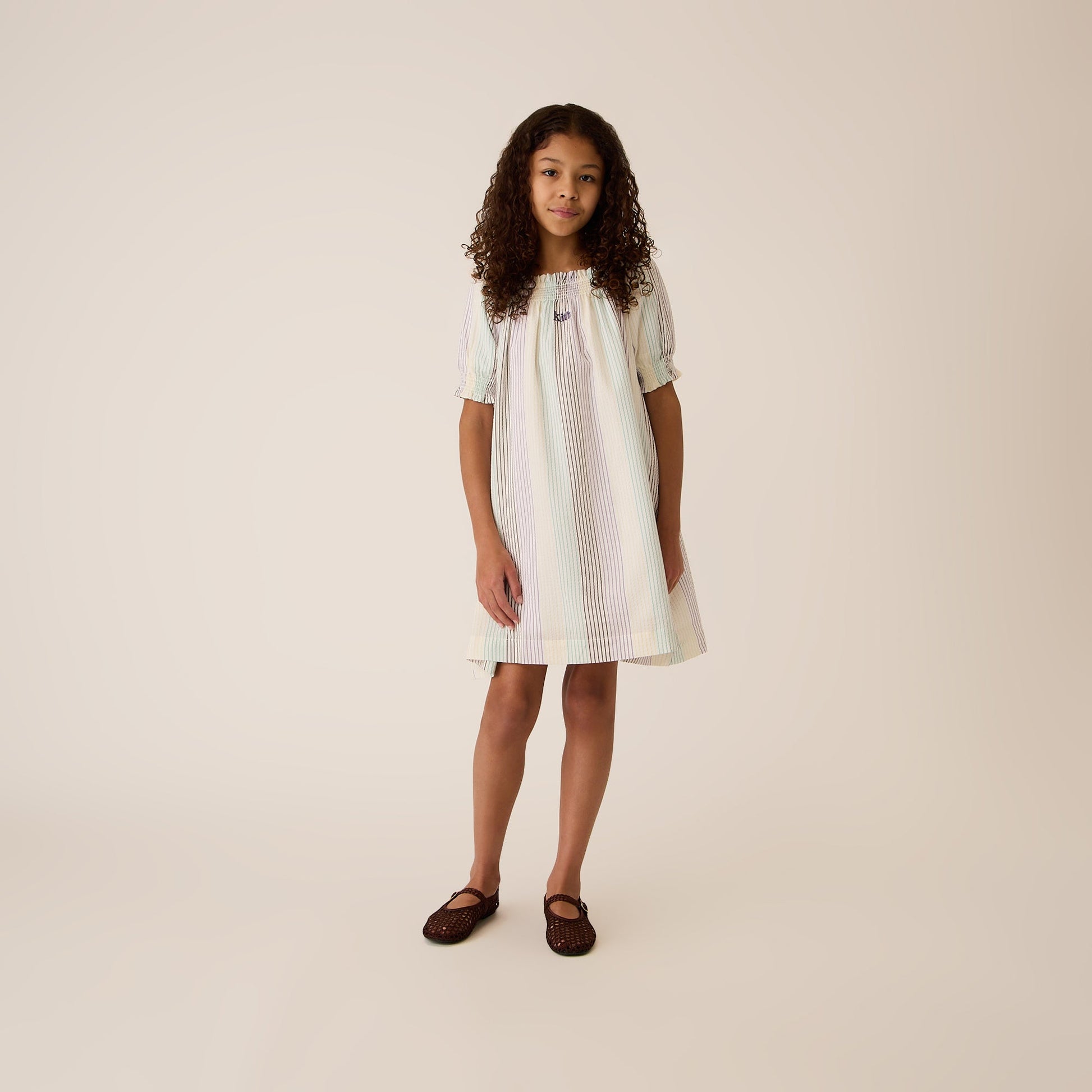 Kids Kith Kith Kids Striped Amina Mini Dress - Mykonos