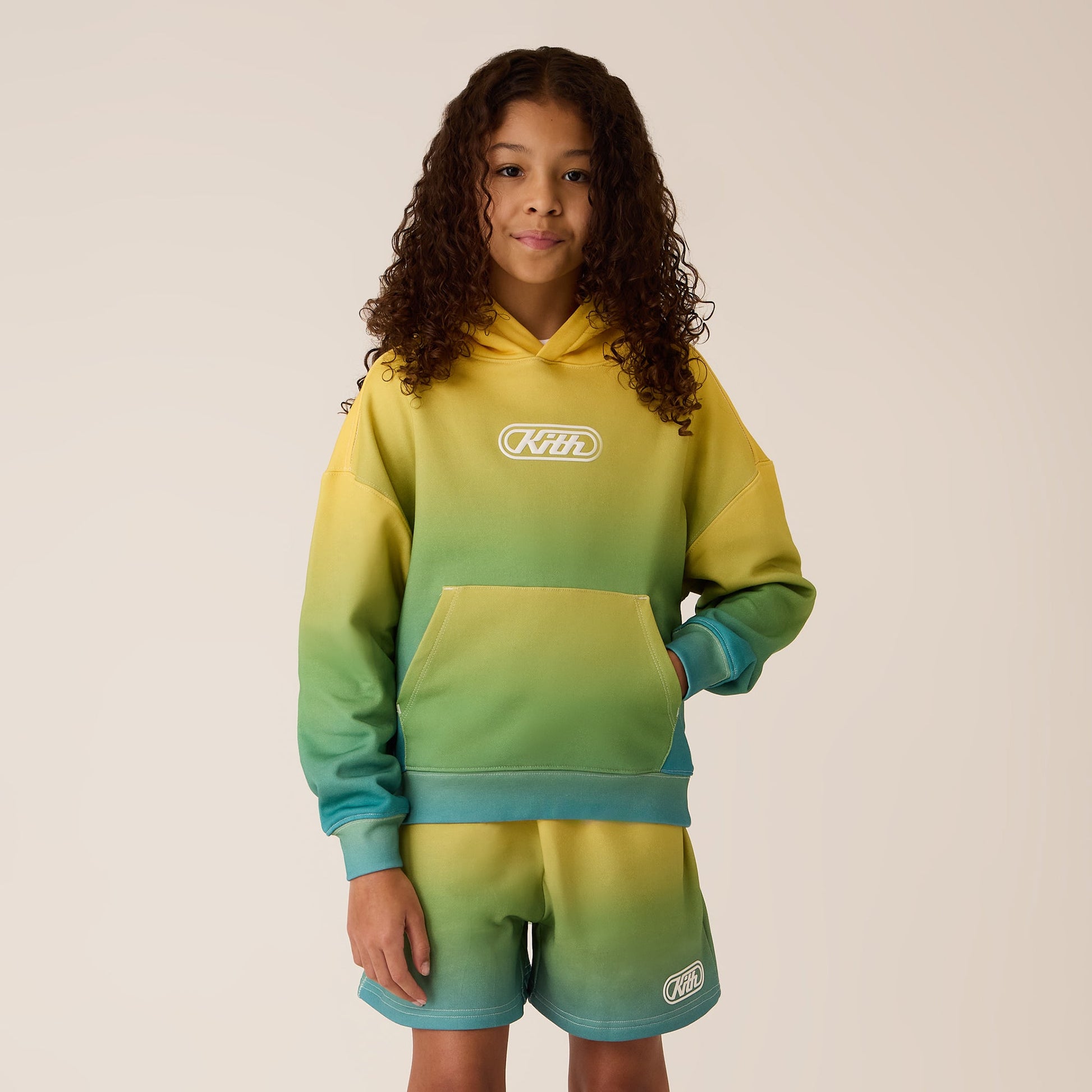 Kids Kith Kith Kids Ombre Nelson Pullover Hoodie - Parrot