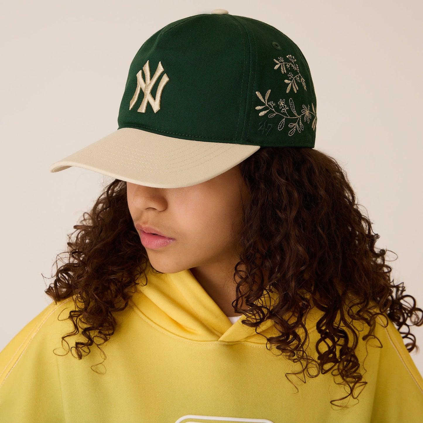 Kids Kith Kith Kids & '47 for the New York Yankees Embroidered Floral Cap - Scar