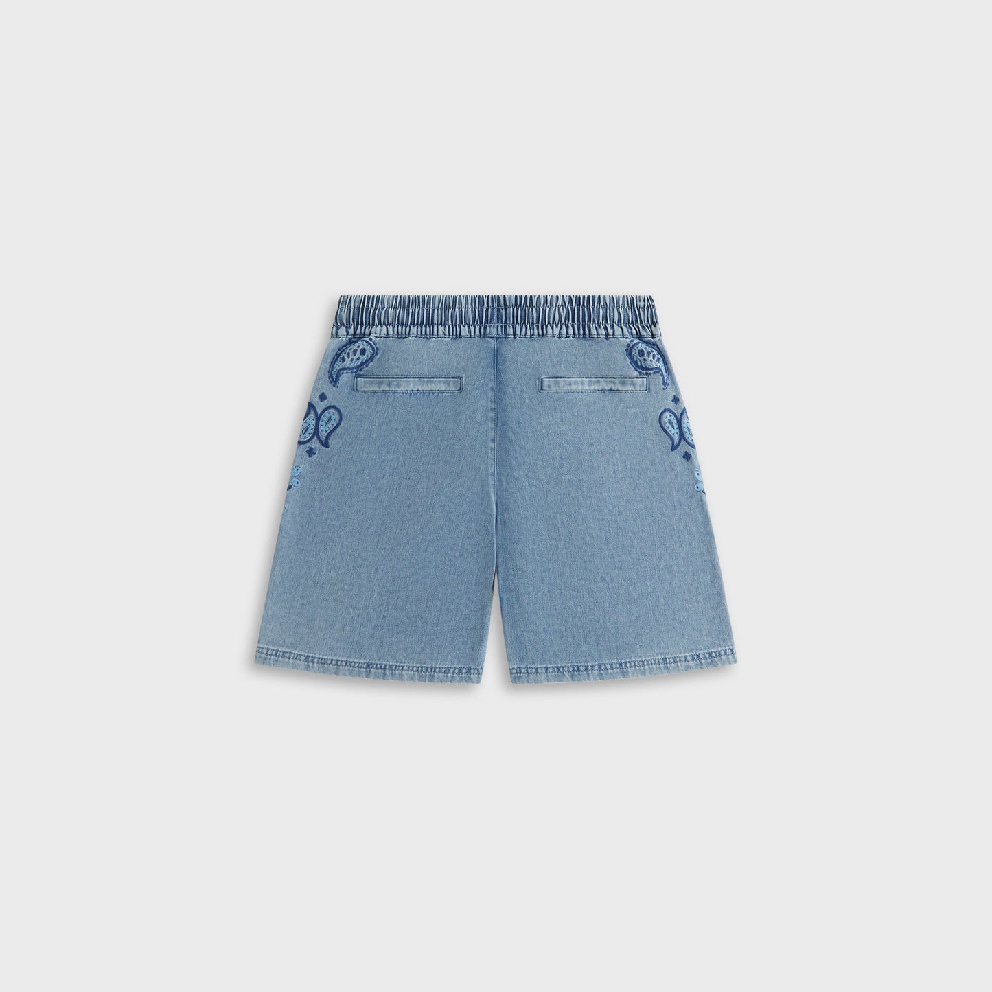Kids Kith Kith Kids Floral Paisley Chambray Apollo Short - Kent Light Wash