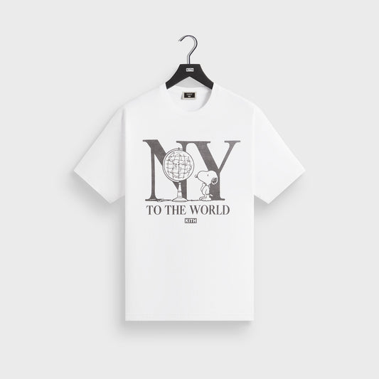 Men Kith Kith for Peanuts New York To The World Vintage Tee - White