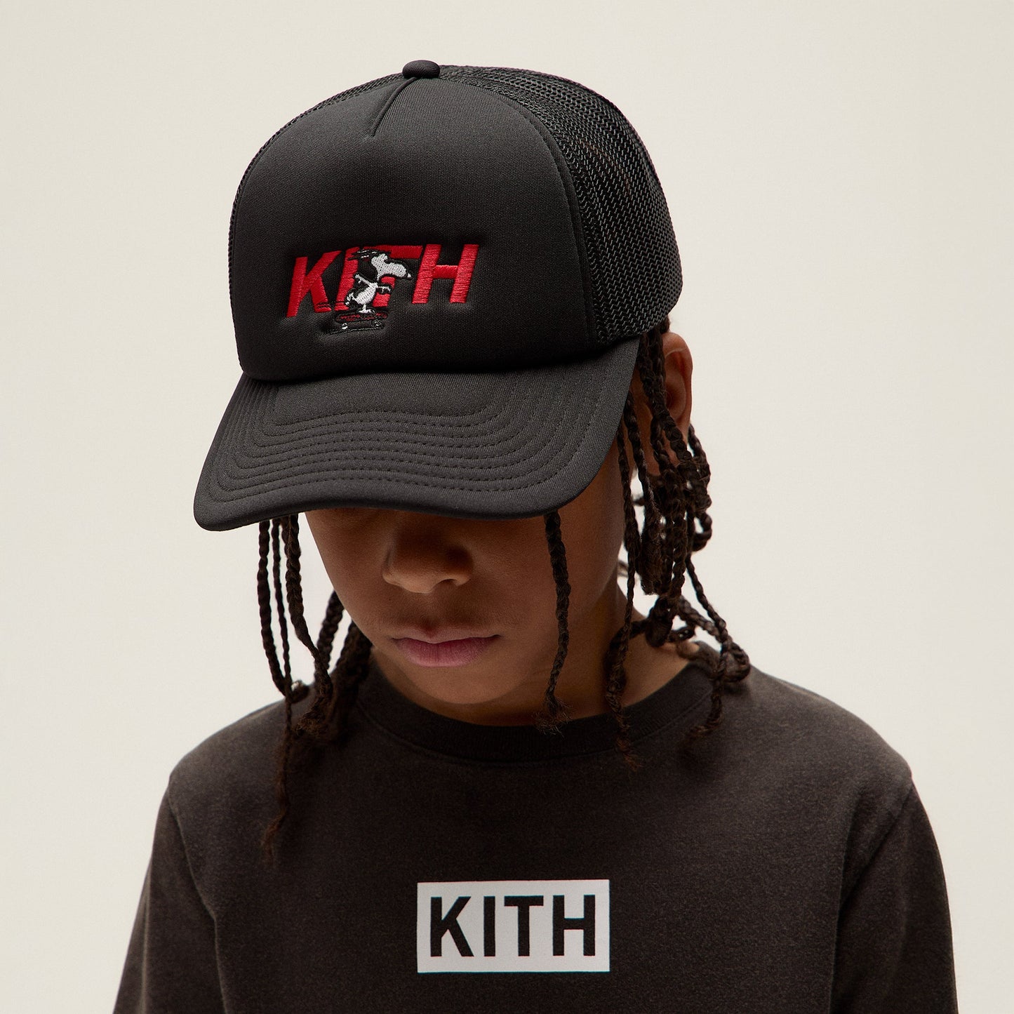 Kids Kith Kith Kids for Peanuts 75 Nolan Poly Foam Trucker - Black
