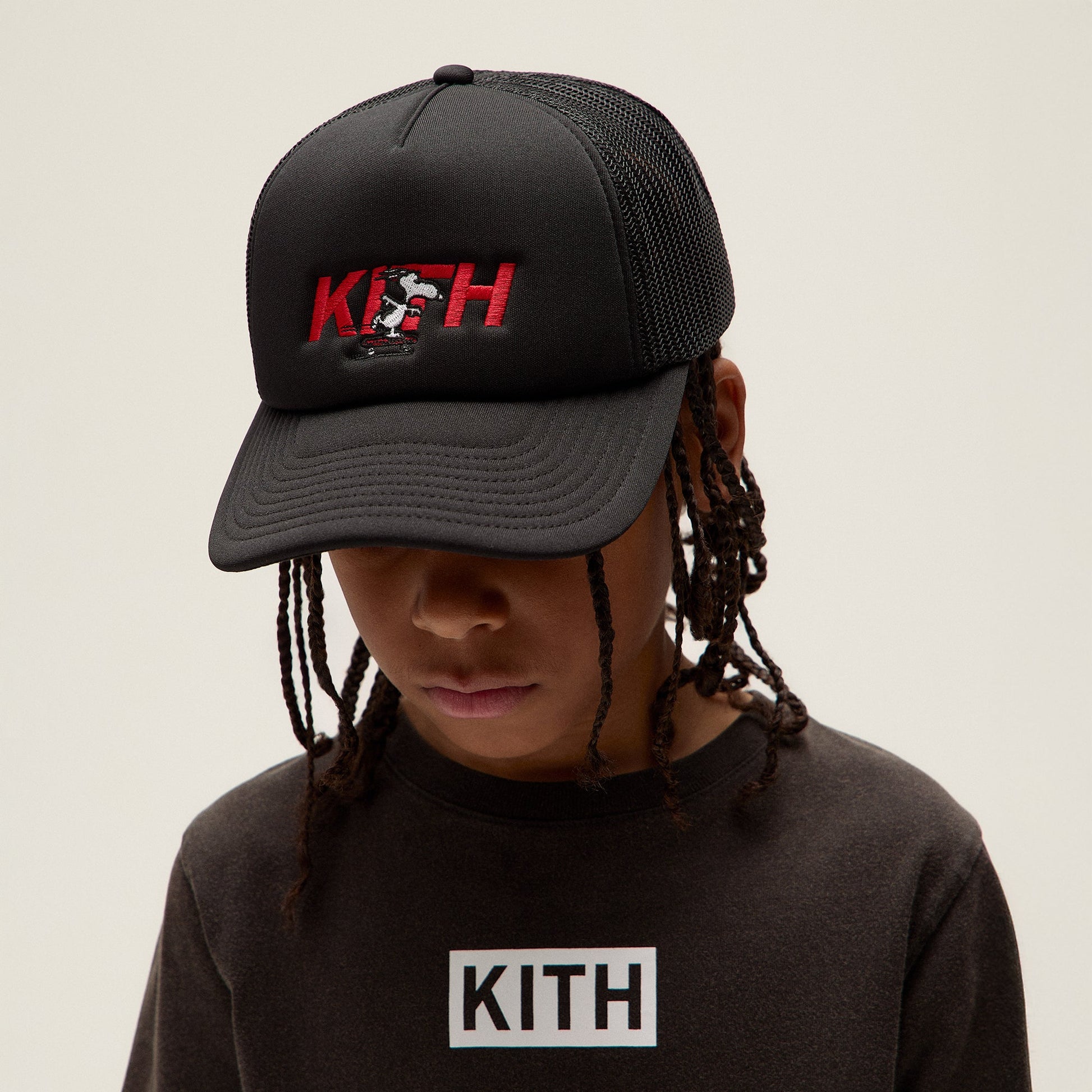 Kids Kith Kith Kids for Peanuts 75 Nolan Poly Foam Trucker - Black