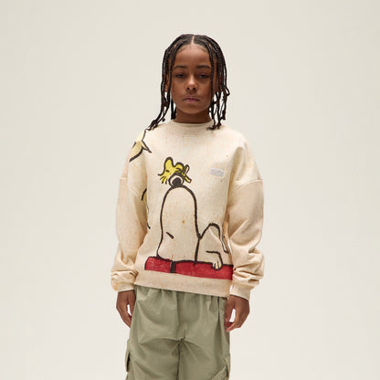 Kids Kith Kith Kids for Peanuts Sleeping Doghouse Crewneck - Sandrift