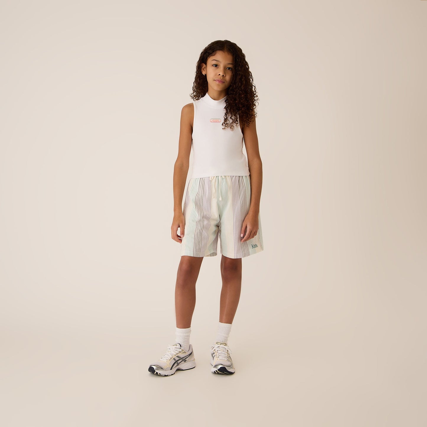 Kids Kith Kith Kids Jordyn Logo Mockneck Tank - White