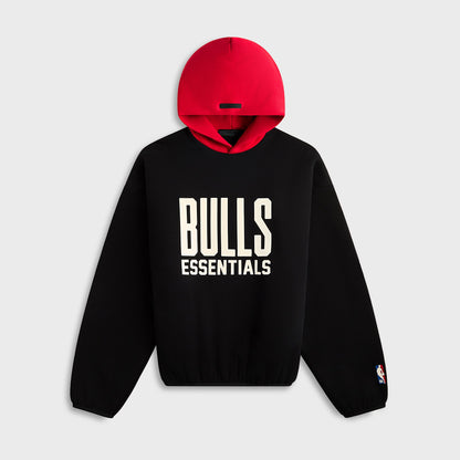 Men Kith Essentials Bulls Core Fleece Pull Over Hoodie - Black / Red