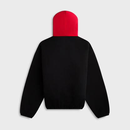 Men Kith Essentials Bulls Core Fleece Pull Over Hoodie - Black / Red