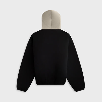 Men Kith Essentials Nets Core Fleece Pull Over Hoodie - Black / Warm Heather