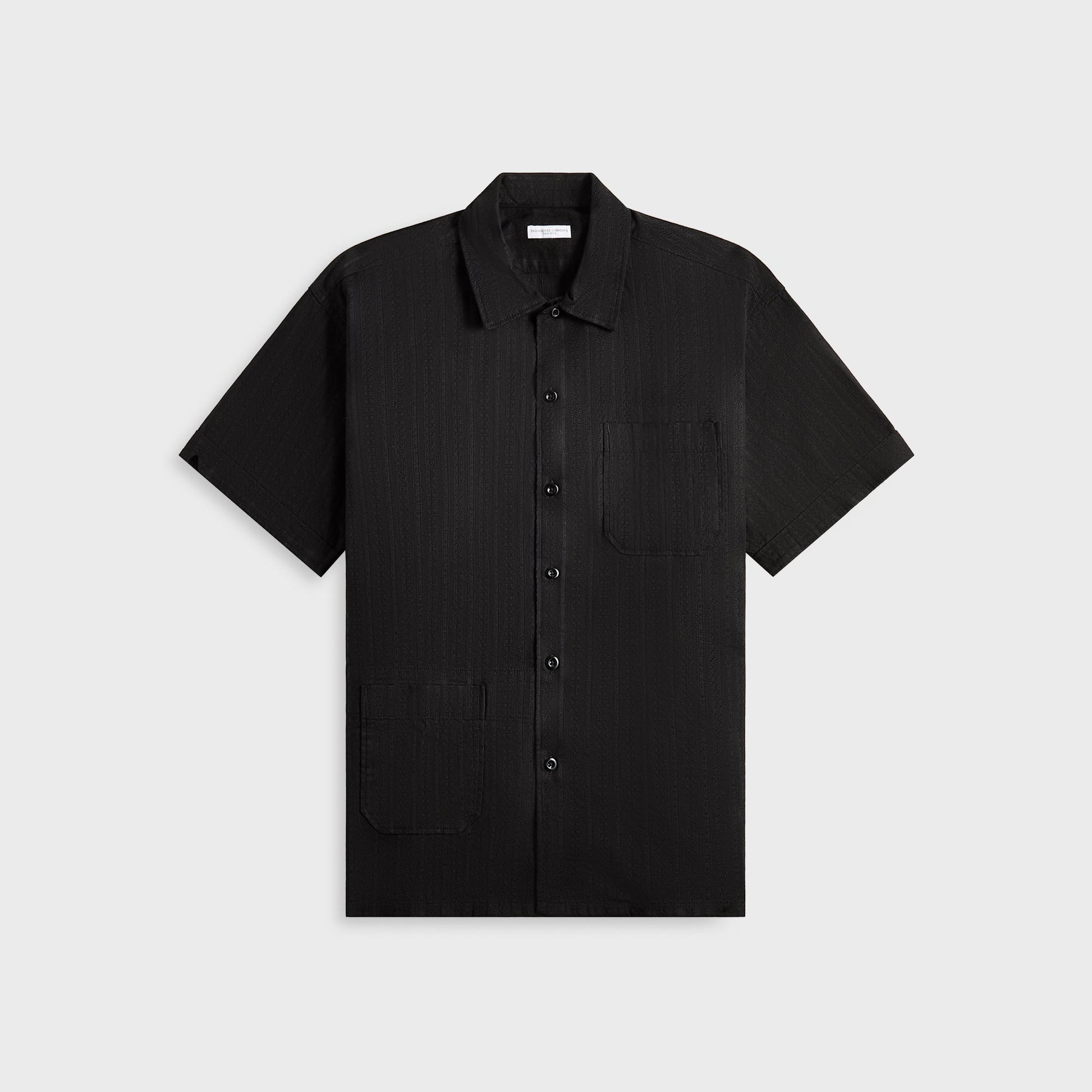 Men Kith Engineered Garments Cotton Lace Stripe Jacquard Camp Shirt - Black