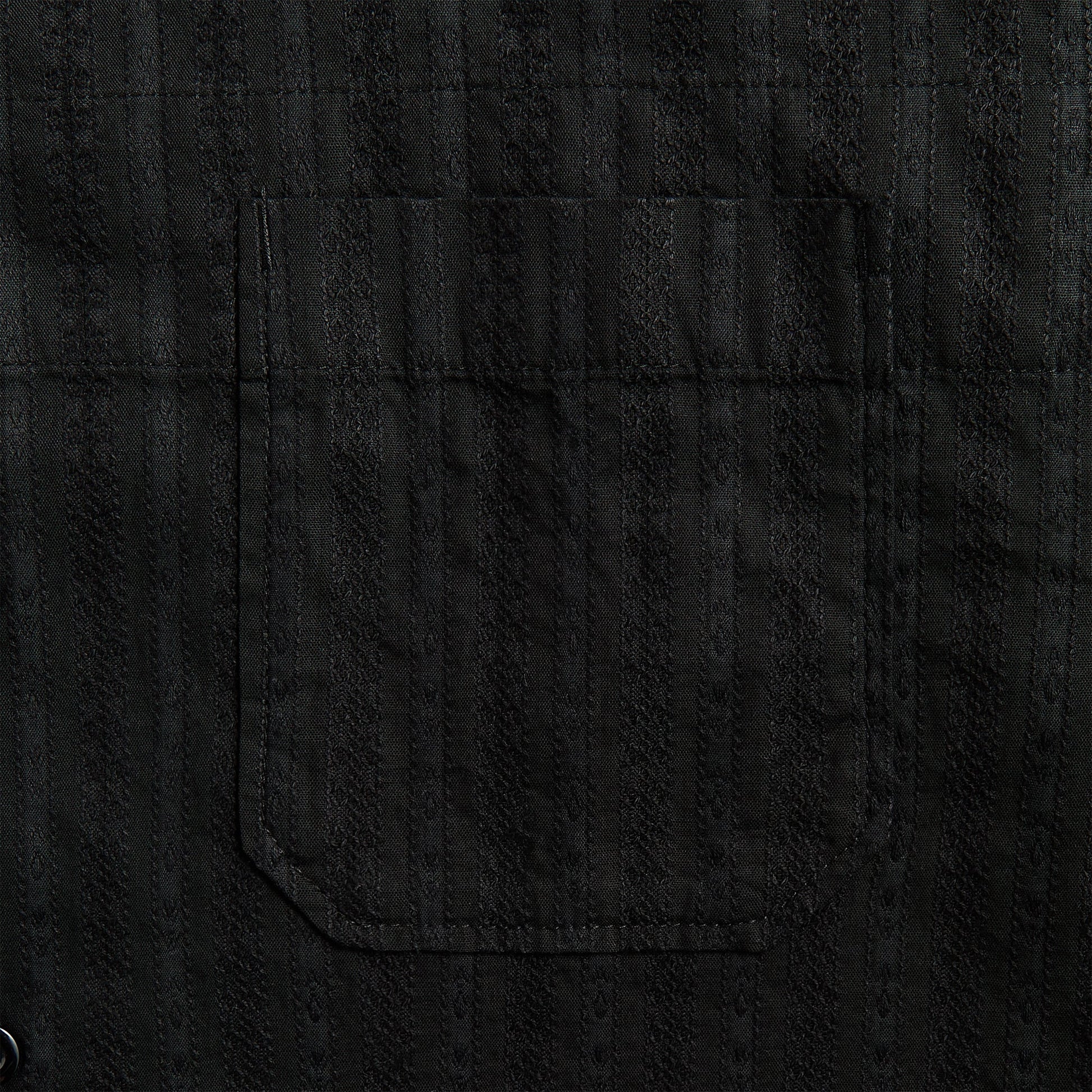 Men Kith Engineered Garments Cotton Lace Stripe Jacquard Camp Shirt - Black