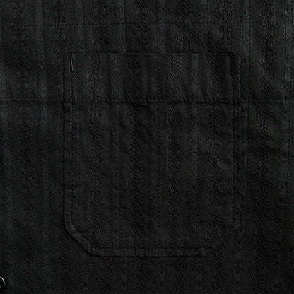 Men Kith Engineered Garments Cotton Lace Stripe Jacquard Camp Shirt - Black