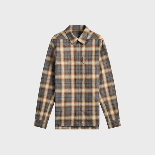Men Kith Rick Owens Outershirt - Grey Plaid