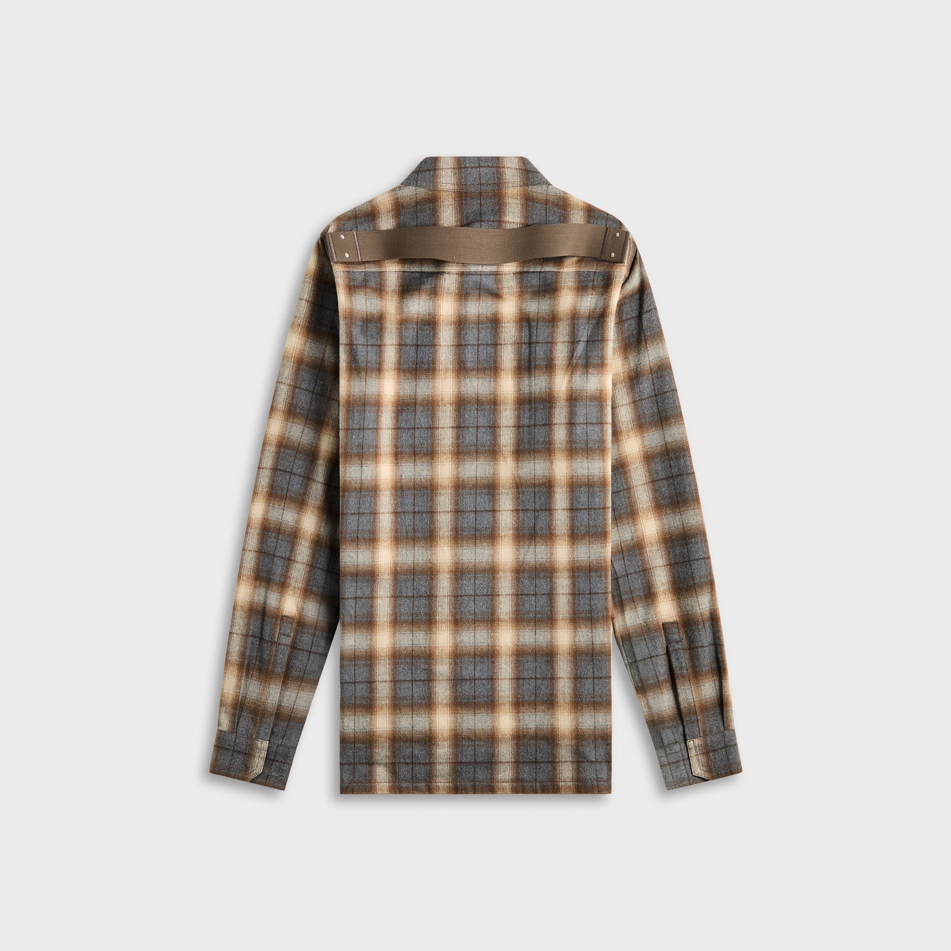 Men Kith Rick Owens Outershirt - Grey Plaid