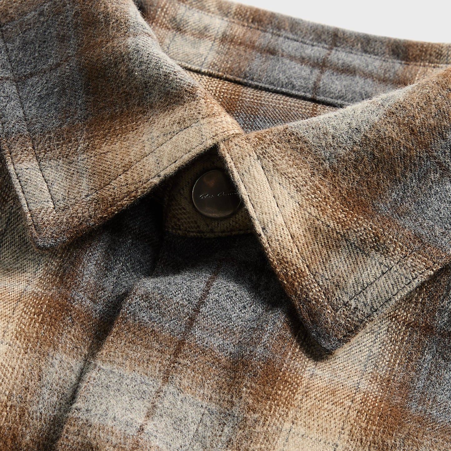 Men Kith Rick Owens Outershirt - Grey Plaid