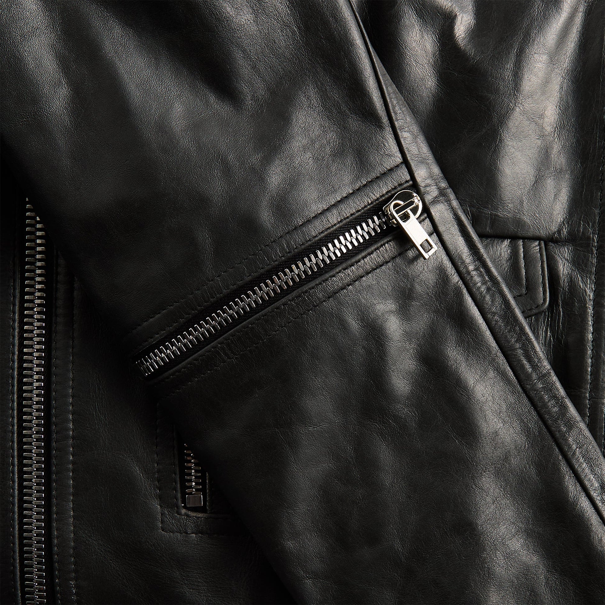 Men Kith Rick Owens Giacca Pelle Bauhaus Stooges - Black