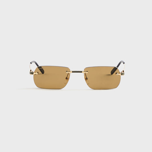 Men Kith Cartier 55 Sunglasses - Gold / Brown