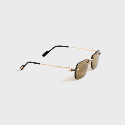 Men Kith Cartier 55 Sunglasses - Gold / Brown