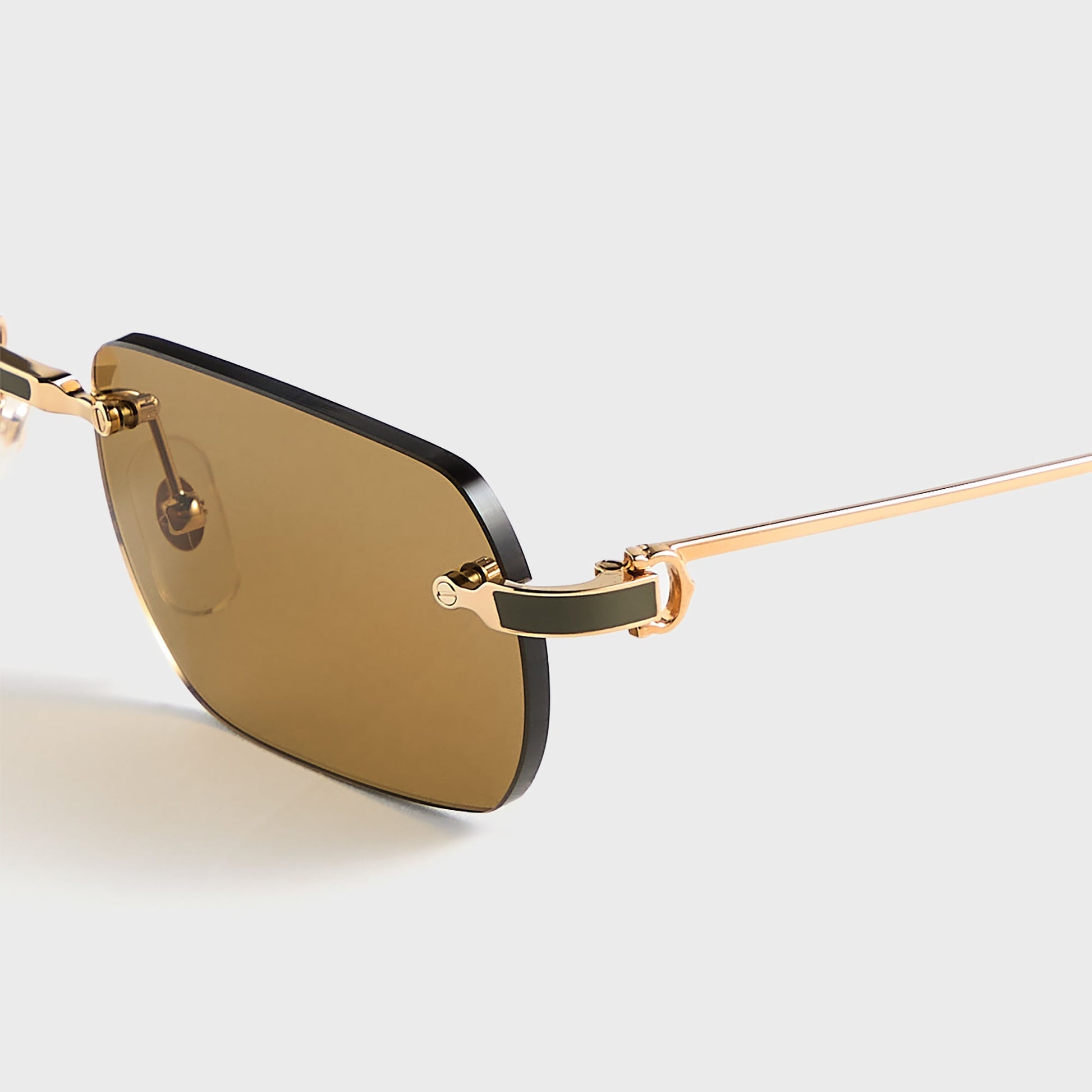 Men Kith Cartier 55 Sunglasses - Gold / Brown