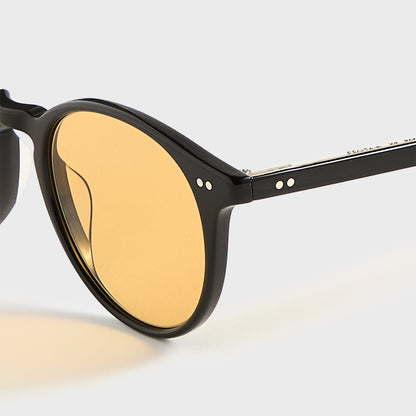 Men Kith Garrett Leight Clune Sunglasses - Black / Semi Flat Pure Maple