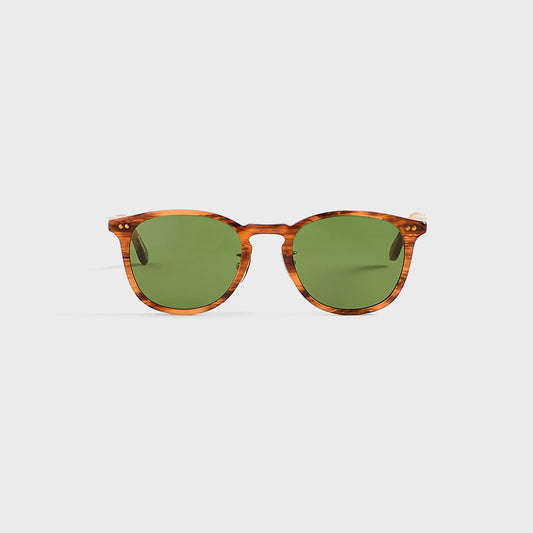 Men Kith Garrett Leight Kinney J Sunglasses - Sunrise Tortoise / Pure Green