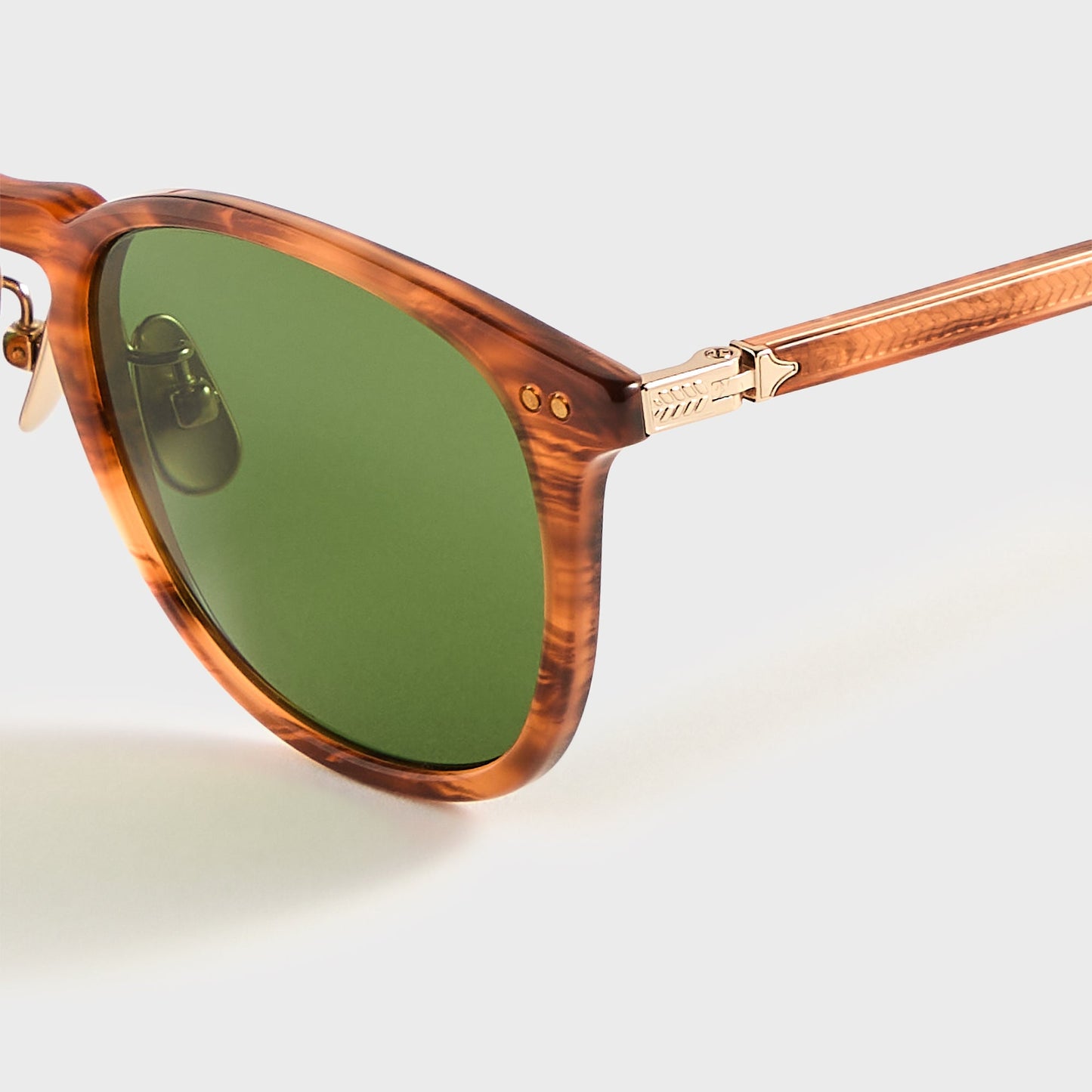 Men Kith Garrett Leight Kinney J Sunglasses - Sunrise Tortoise / Pure Green