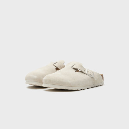 Women Kith Birkenstock Boston SFB Antique - White Suede
