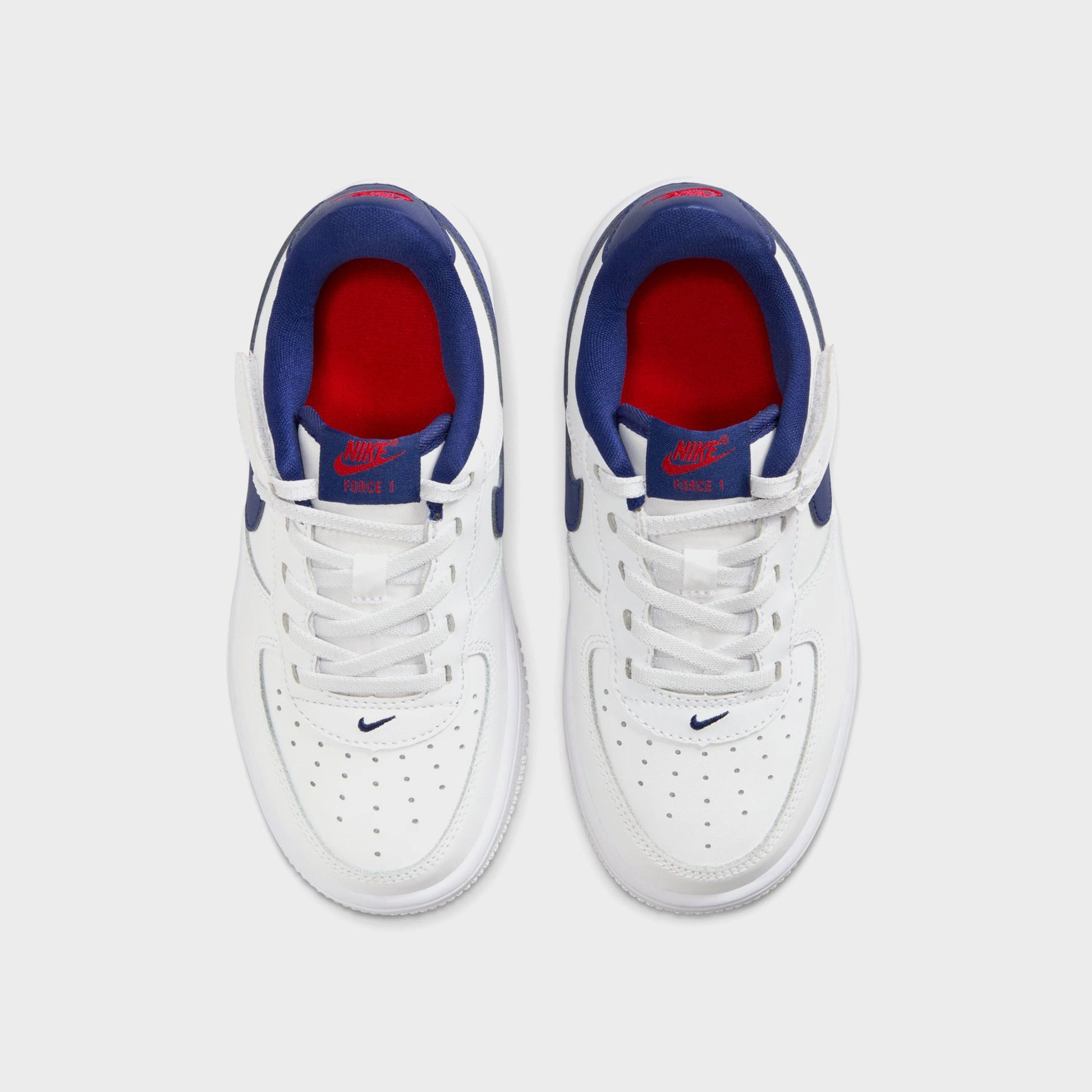 Kids Kith Nike PS Force 1 Low Easyon Bp - White / University Red / Deep Royal Bl