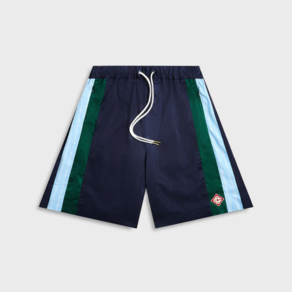 Men Kith Casablanca Nylon Pleated Track Short - Navy