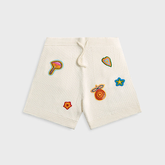 Men Kith Casablanca Crochet Short With Patches - White