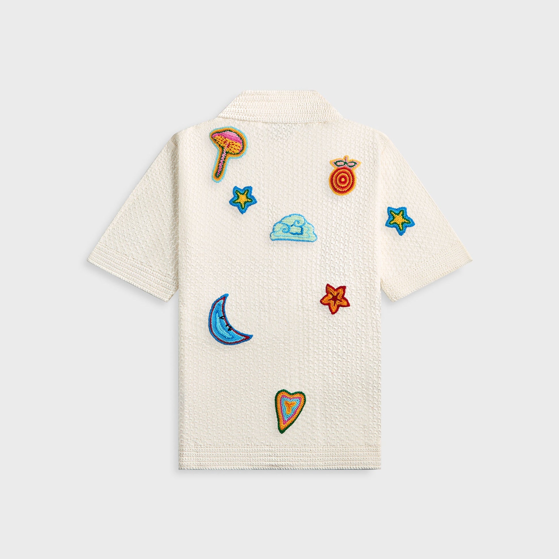 Men Kith Casablanca Crochet Shirt With Patches - White