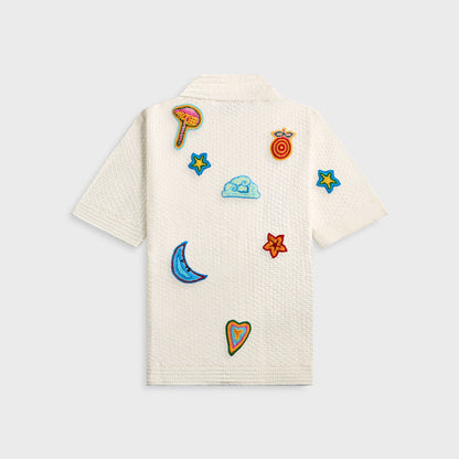 Men Kith Casablanca Crochet Shirt With Patches - White