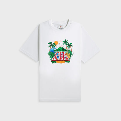 Men Kith Casablanca Casa Beach Wave Printed Oversized Tee - White