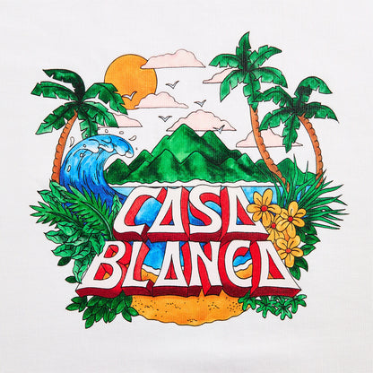 Men Kith Casablanca Casa Beach Wave Printed Oversized Tee - White