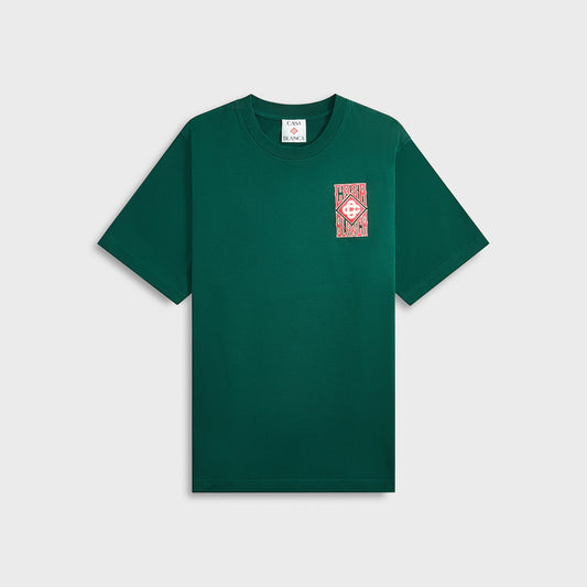 Men Kith Casablanca Gothic Stacked Logo Screen Printed Tee - Green