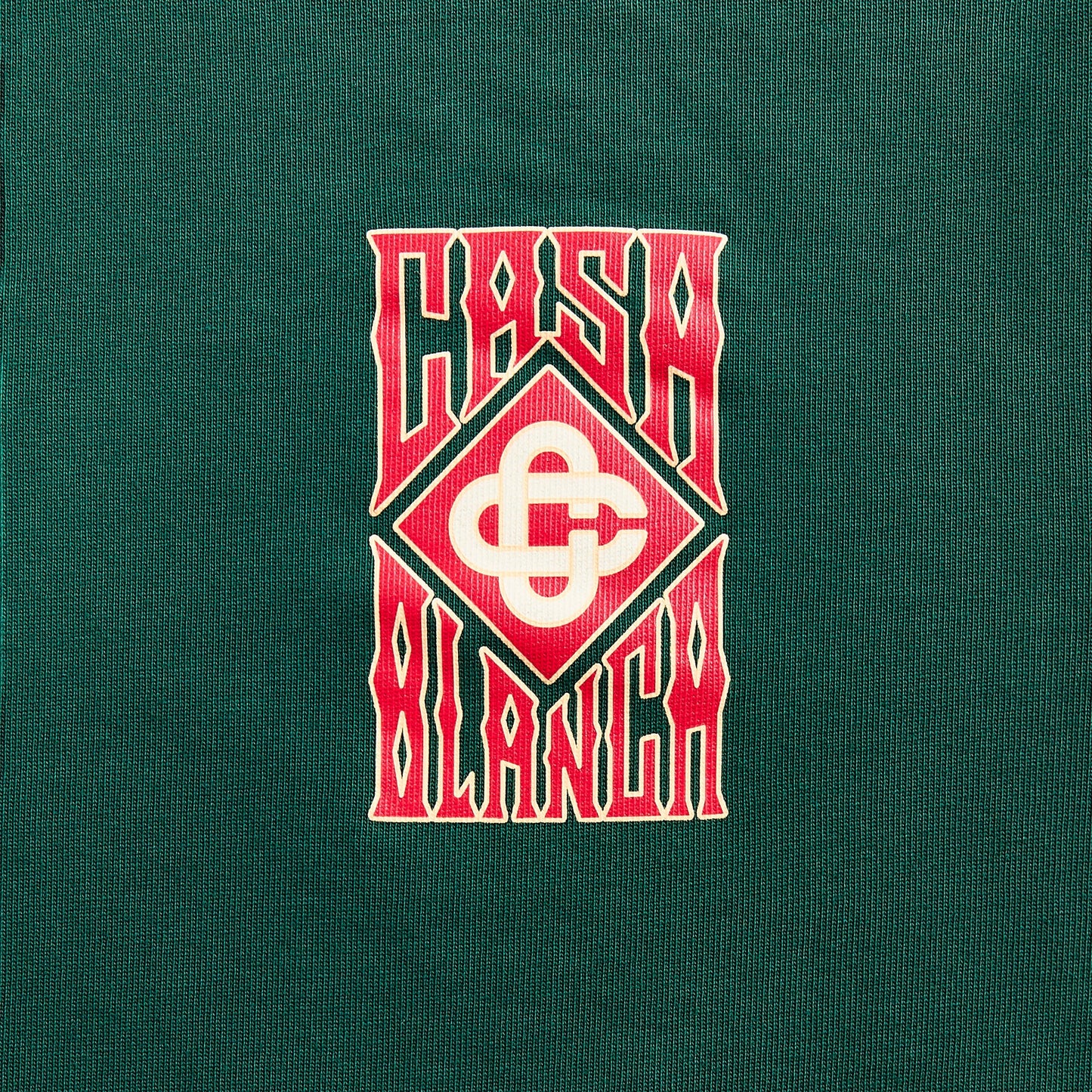Men Kith Casablanca Gothic Stacked Logo Screen Printed Tee - Green