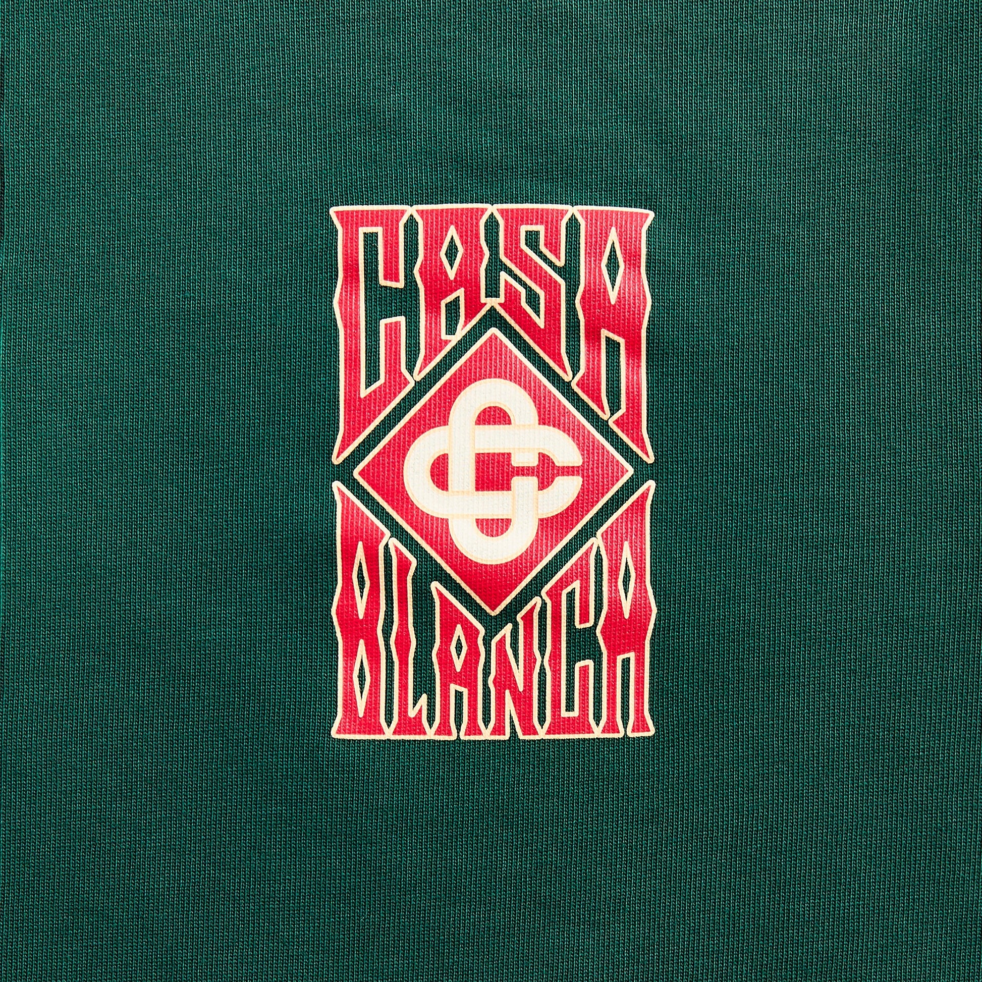 Men Kith Casablanca Gothic Stacked Logo Screen Printed Tee - Green