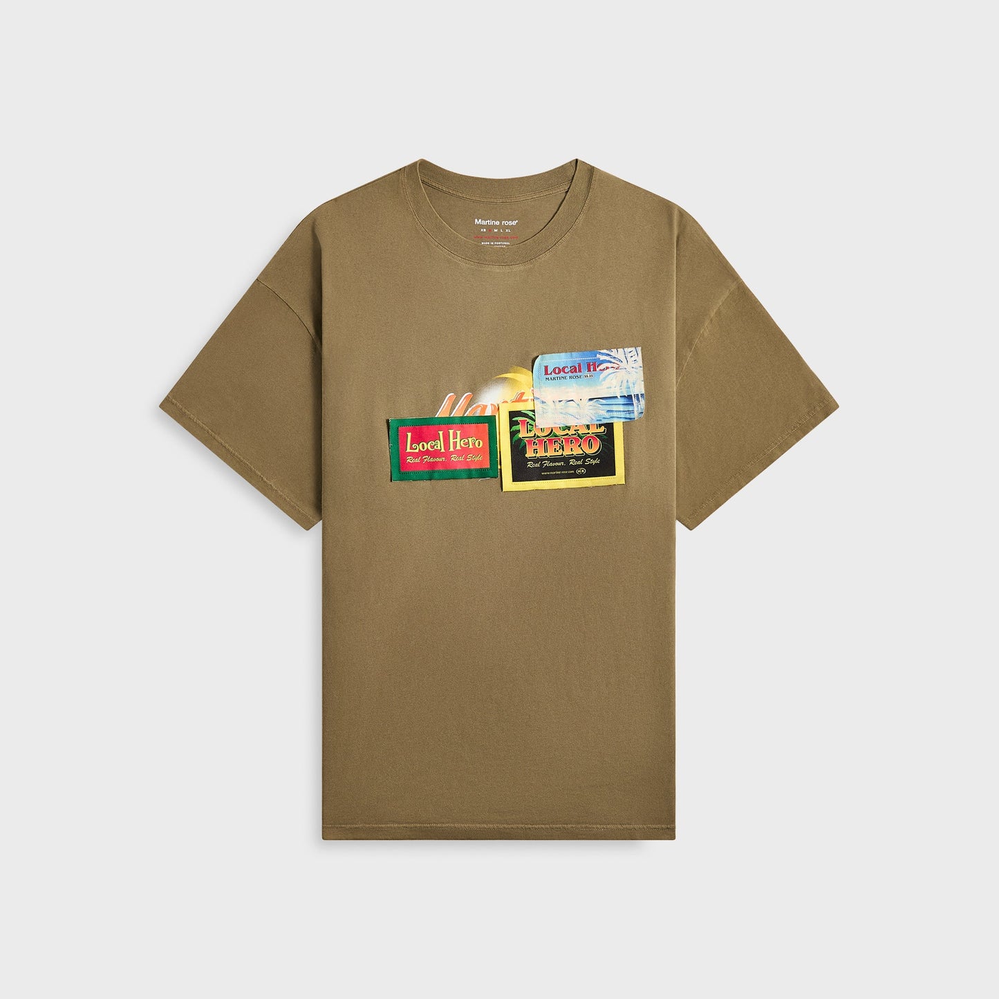 Men Kith Martine Rose Oversized Tee - Green Khaki / Tropical Flye