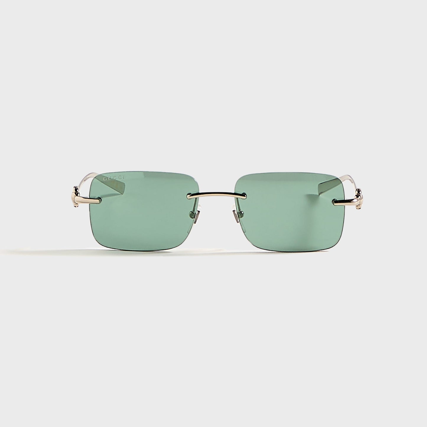 Men Kith Gucci Rectangular Frames - Silver / Green