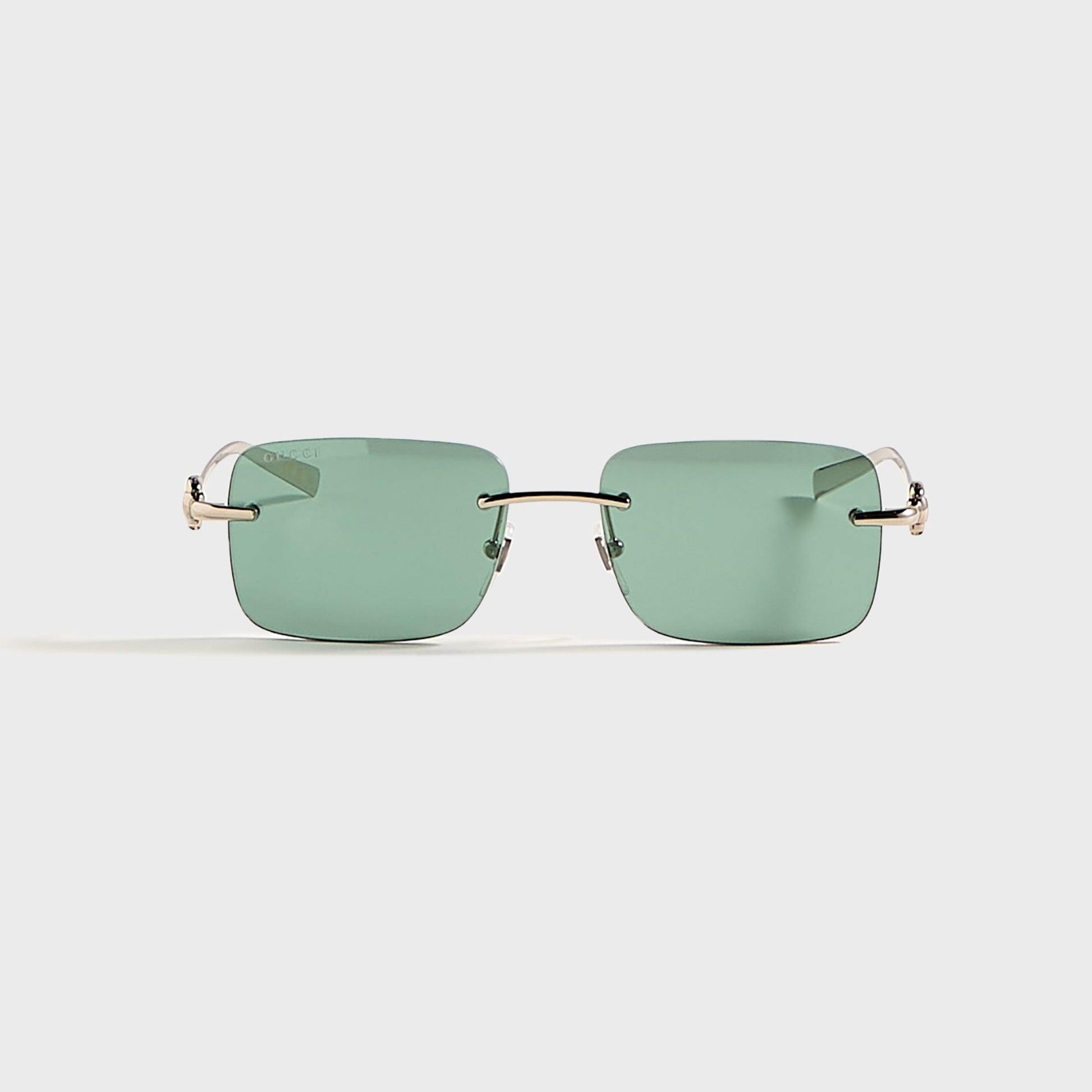 Men Kith Gucci Rectangular Frames - Silver / Green