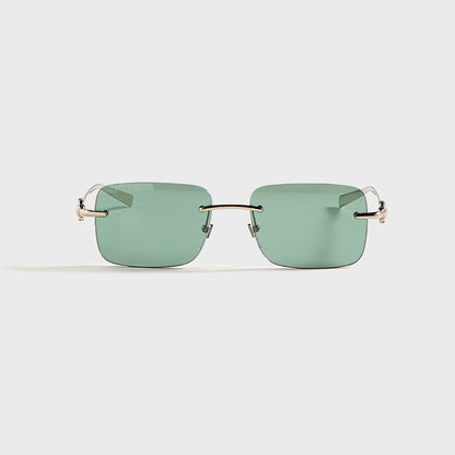Men Kith Gucci Rectangular Frames - Silver / Green