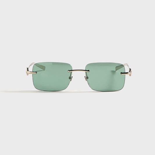 Men Kith Gucci Rectangular Frames - Silver / Green