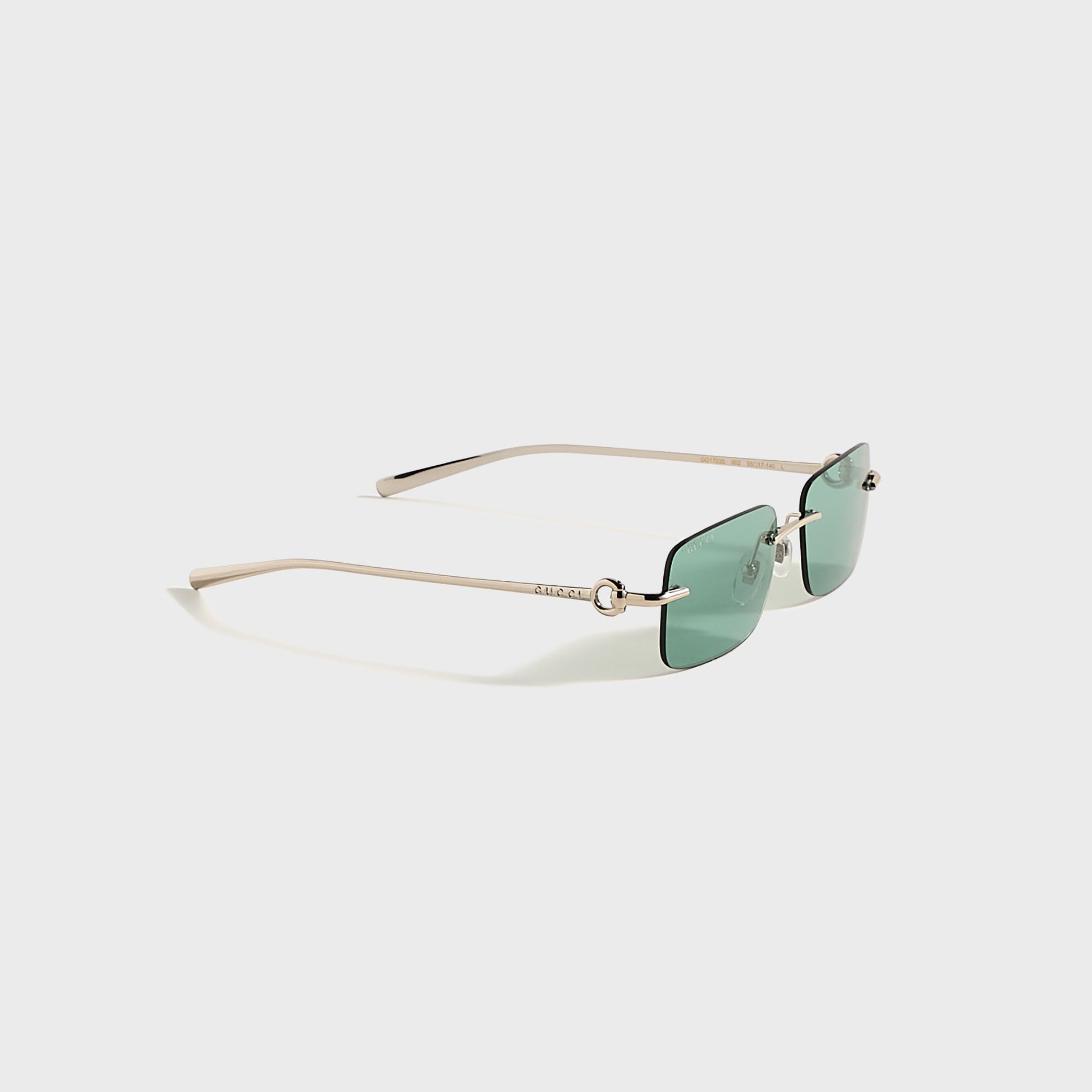 Men Kith Gucci Rectangular Frames - Silver / Green