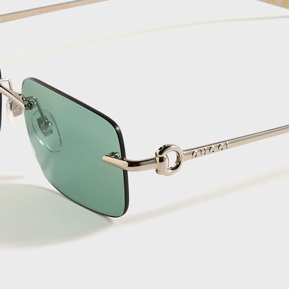 Men Kith Gucci Rectangular Frames - Silver / Green