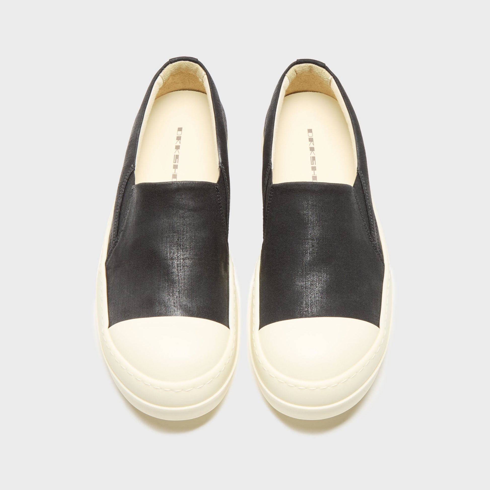 Men Kith Rick Owens Boat Sneaks Scarpe - Denim Black / Milk / Milk