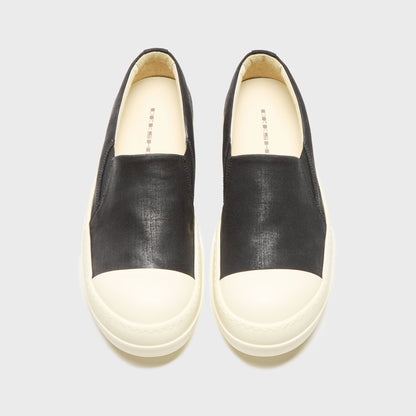 Men Kith Rick Owens Boat Sneaks Scarpe - Denim Black / Milk / Milk