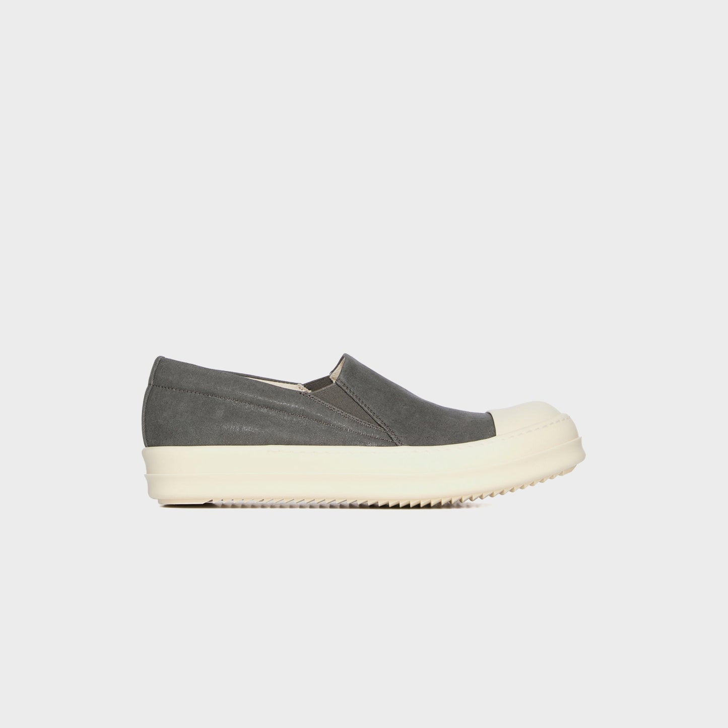 Men Kith Rick Owens Boat Sneaks Scarpe In Denim - Dark Dust / Milk / Milk
