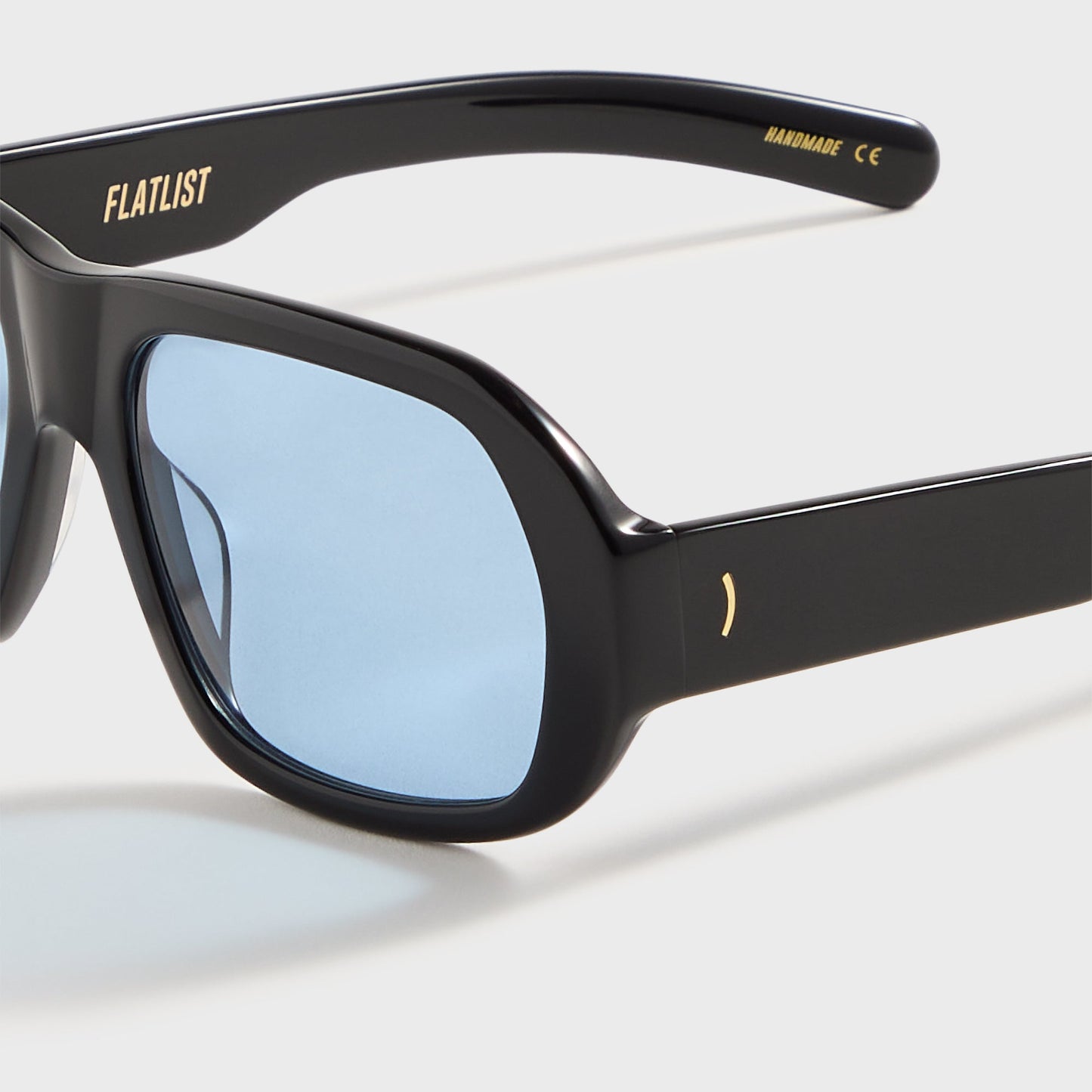 Men Kith Flatlist Ford - Solid Black / Solid Blue Lens