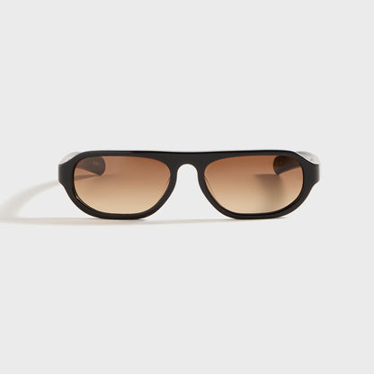 Men Kith Flatlist Penn - Solid Black / Brown Gradient Lens