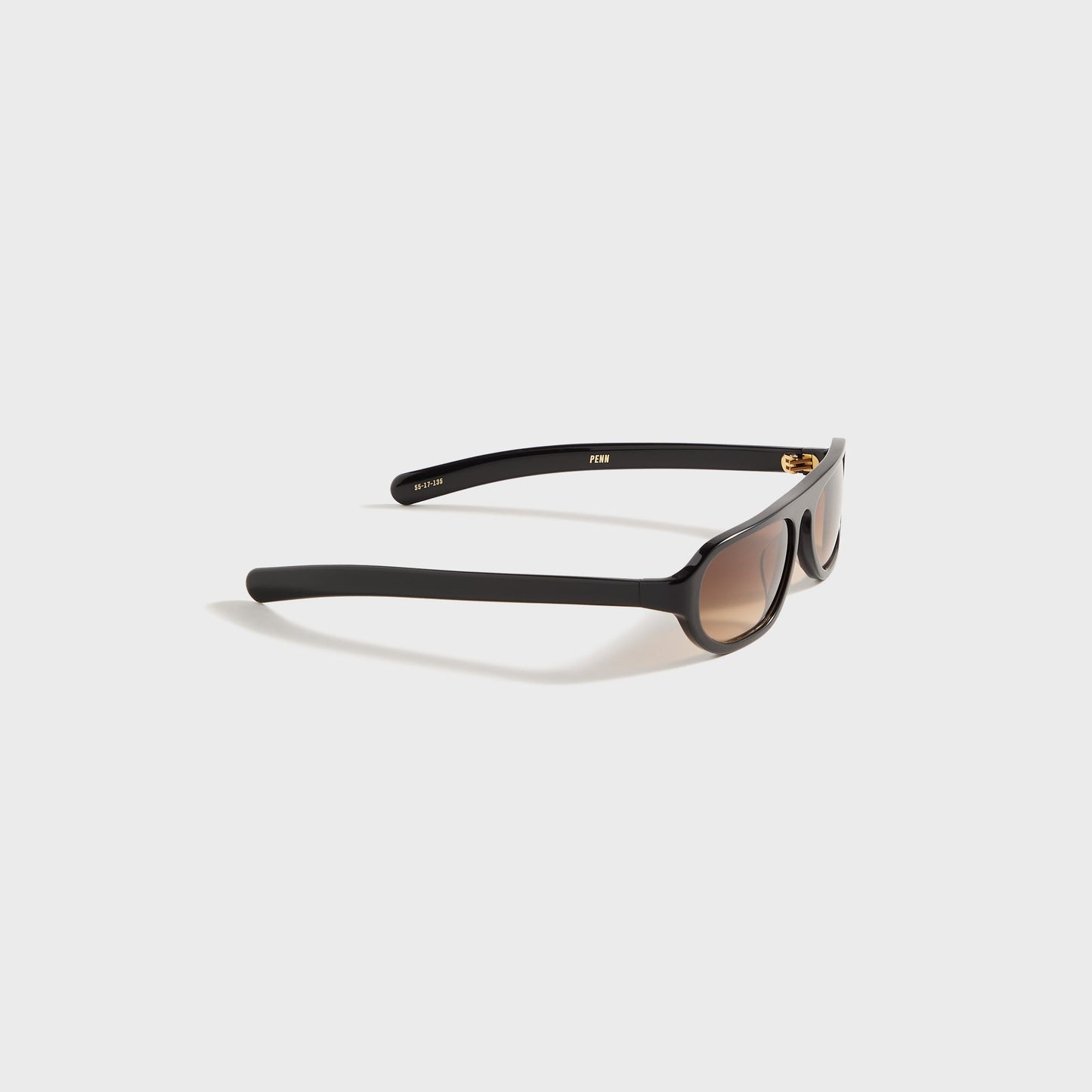 Men Kith Flatlist Penn - Solid Black / Brown Gradient Lens